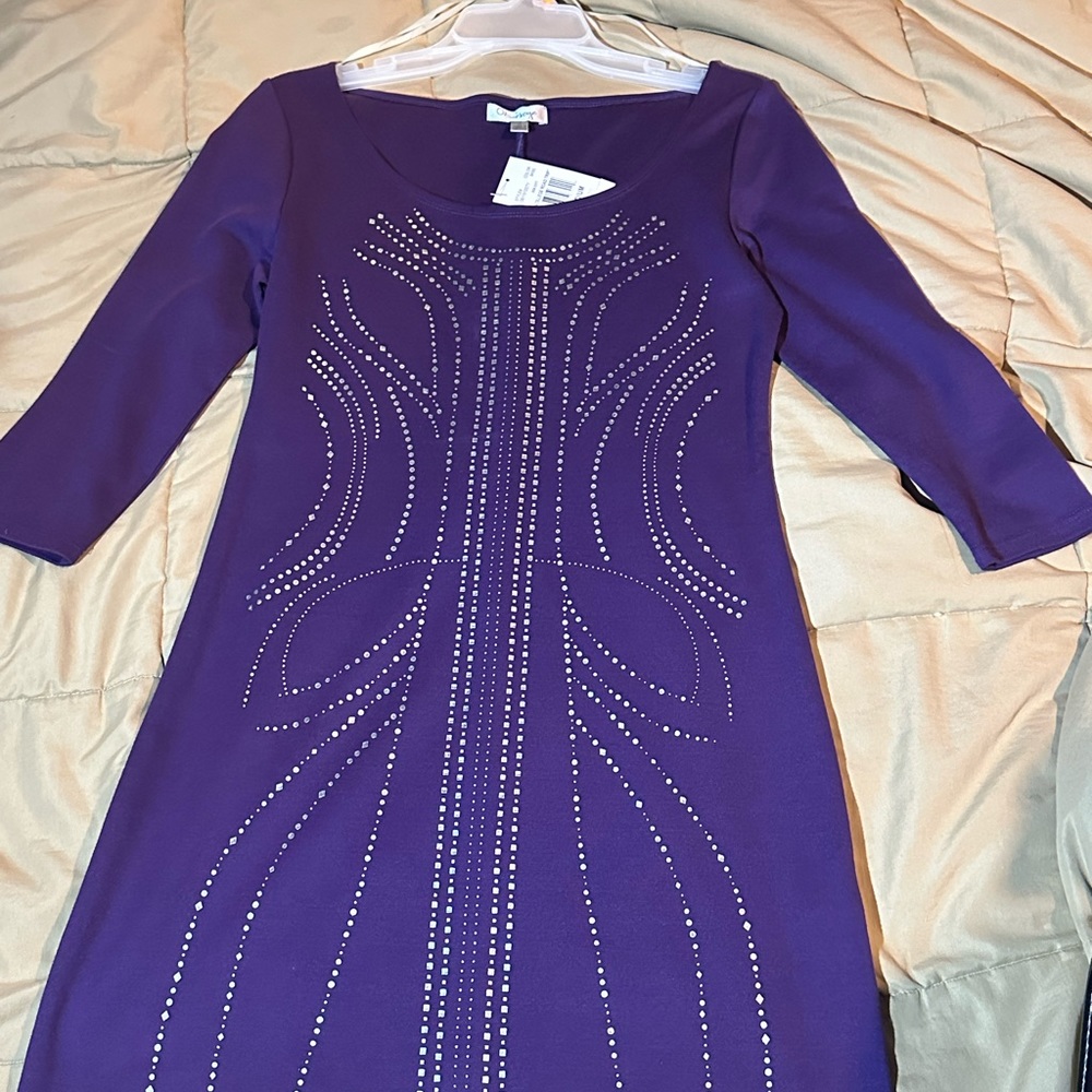 Sweater dress purple